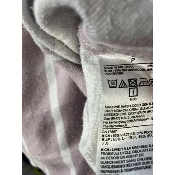 Banana Republic Boyfriend Fit Flannel Shirt Lilac/white Size Small - Picture 3 of 6